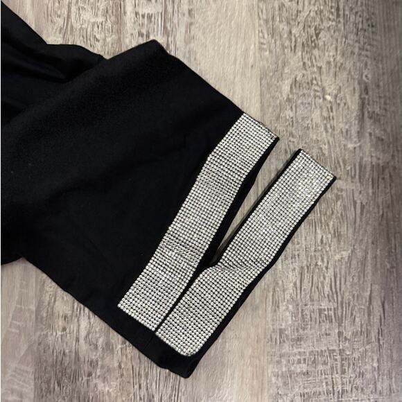 WHY Dress Black Rhinestone Graphic Face Tee Shirt Women’s XL Glam Sparkle - Picture 6 of 11